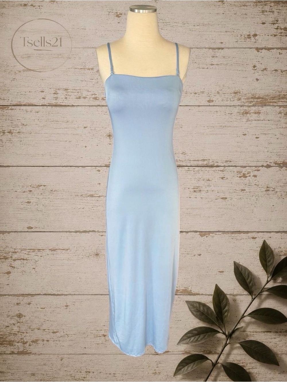 Thirty/Thirty LA Light Blue Convertible Slip Maxi Dress - Size S